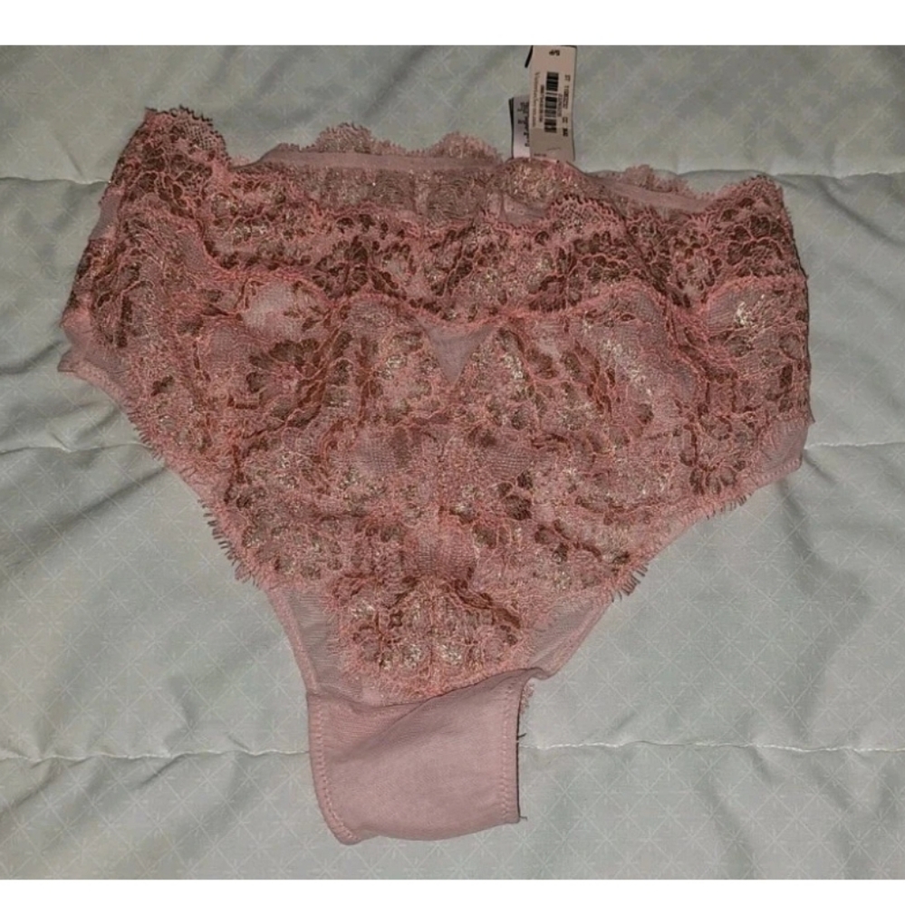 VS S M DREAM ANGELS HIGH WAIST CHEEKY PANTY coral gold